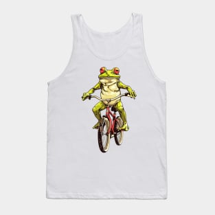 Funny Frog On A Bike Tank Top